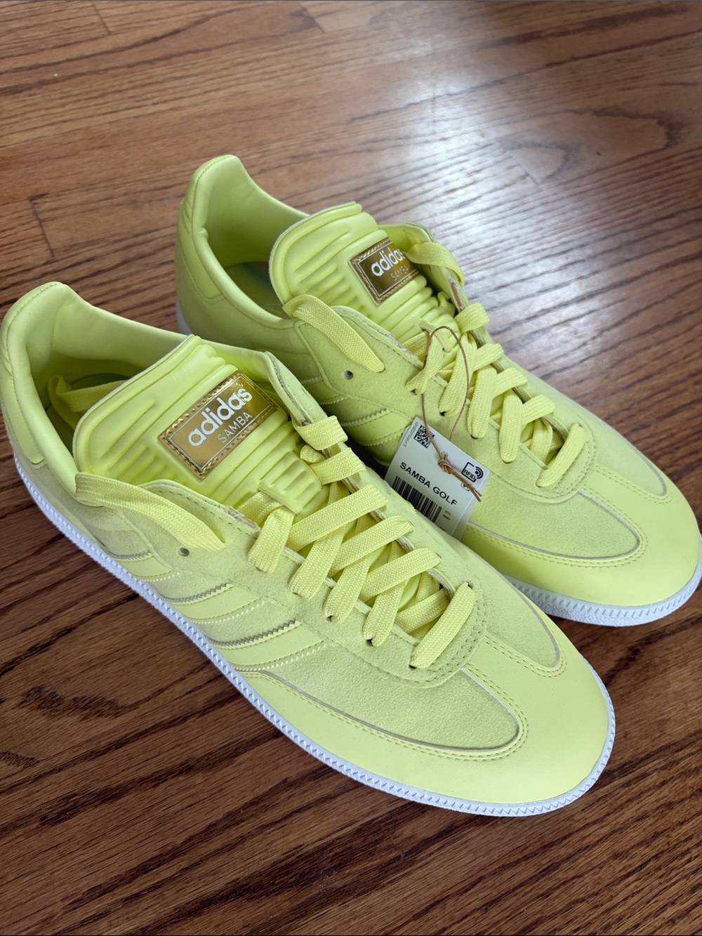 New Adidas Samba Golf Sneakers in Neon Yellow